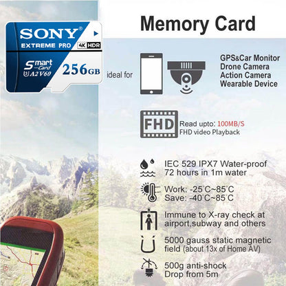 Cartão de Memória Sony SD de Alta Velocidade Micro SD Card 1024GB 512GB 256GB 128GB 64GB A2 V60 U3 Cartão de Memória TF para Celular Câmera PC
