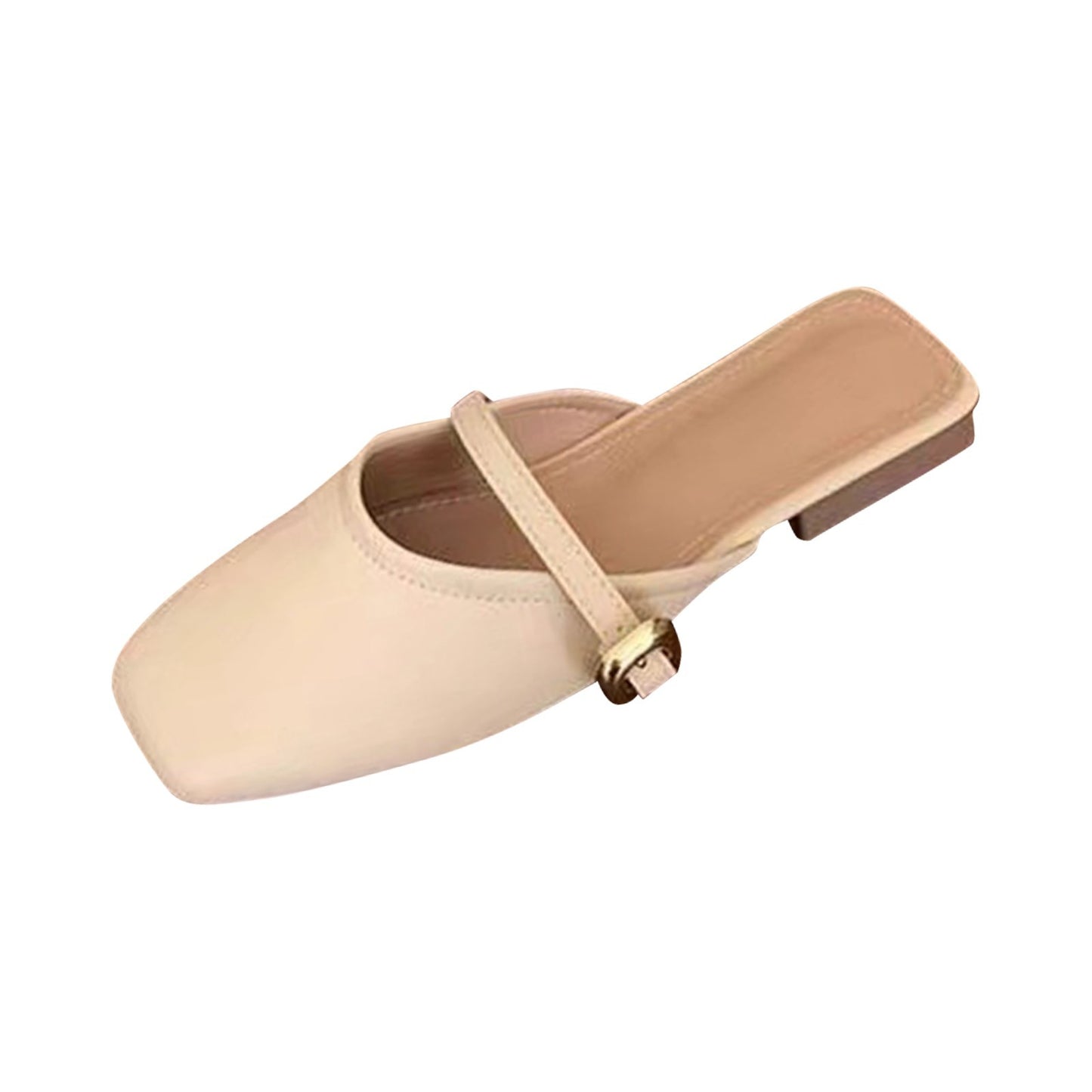 New Summer New French Gentle Baotou Half Slippers Women Casual Versatile Flat Bottom Shallow Mouth Single Shoes For Women