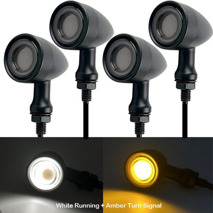 Front Rear LED Motorcycle Bullet Indicator Turn Signal Light 3 in 1 Running Brake Taillight Retro Integrated Light For Harley