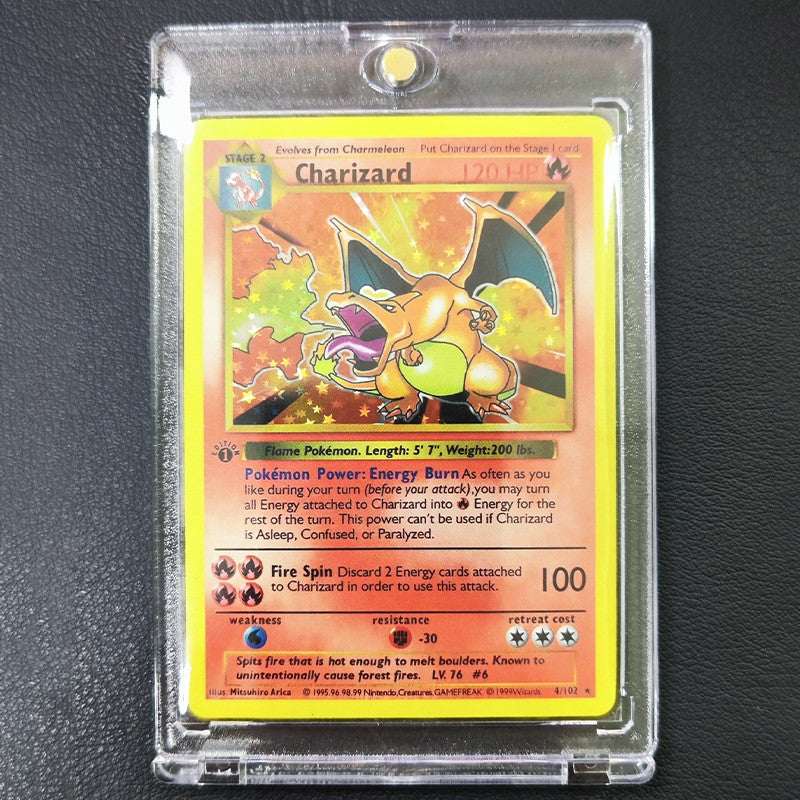 Cartas Colecionáveis DIY Pokémon com Card Brick 1996 1ª Edição Flash Cards Charizard Blastoise PTCG Game Anime Cartas Brilhantes Presente