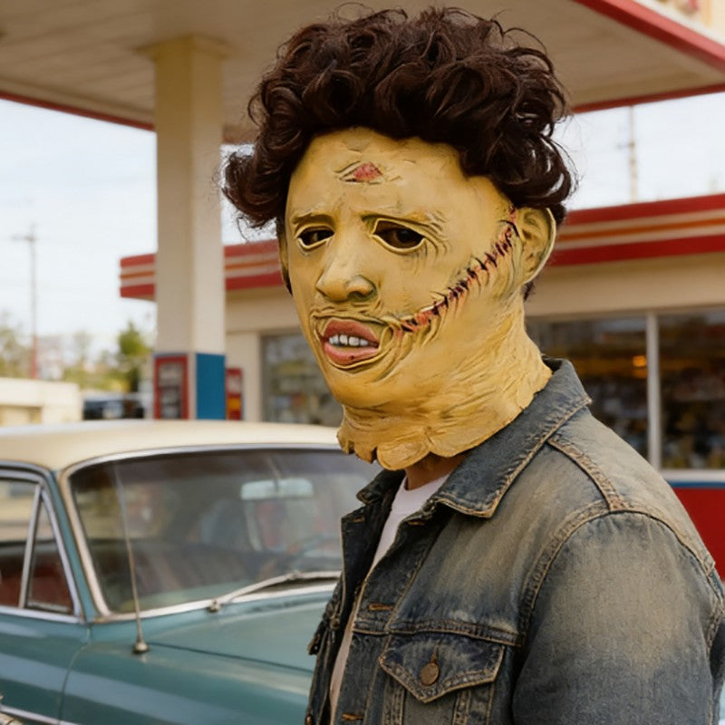 Texas chainsaw killer leather mask Halloween costume party cosplay latex mask Halloween party Supp  Horror Chainsaw Killer Leat