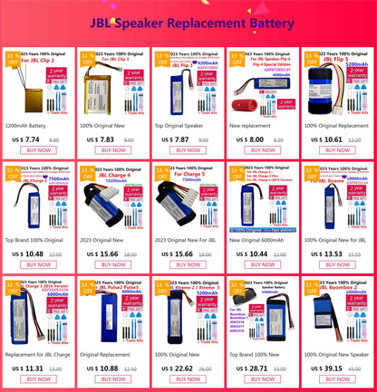 Bateria Recarregável para JBL Charge 3, Marca Líder, 100% Original, 3.7V, 7500mAh, GSP1029102A, CS-JML330SL, Charge 3