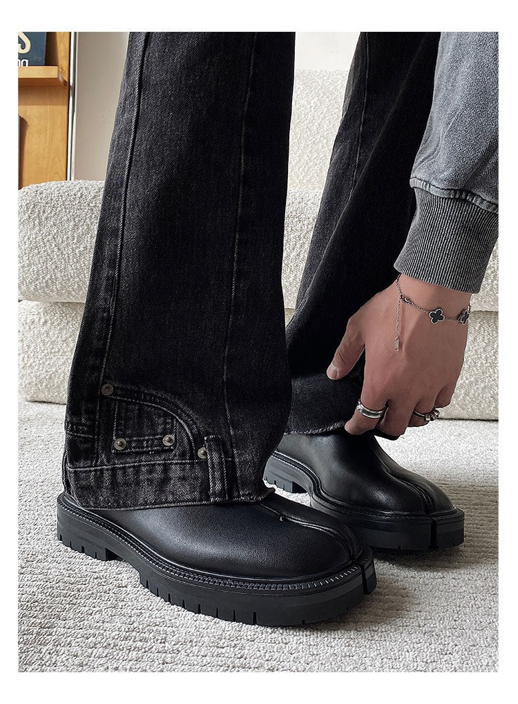 Tabi shoes for men and women classic leather split toe shoes casual one foot shoes Unisex flat shoes Comfortable design