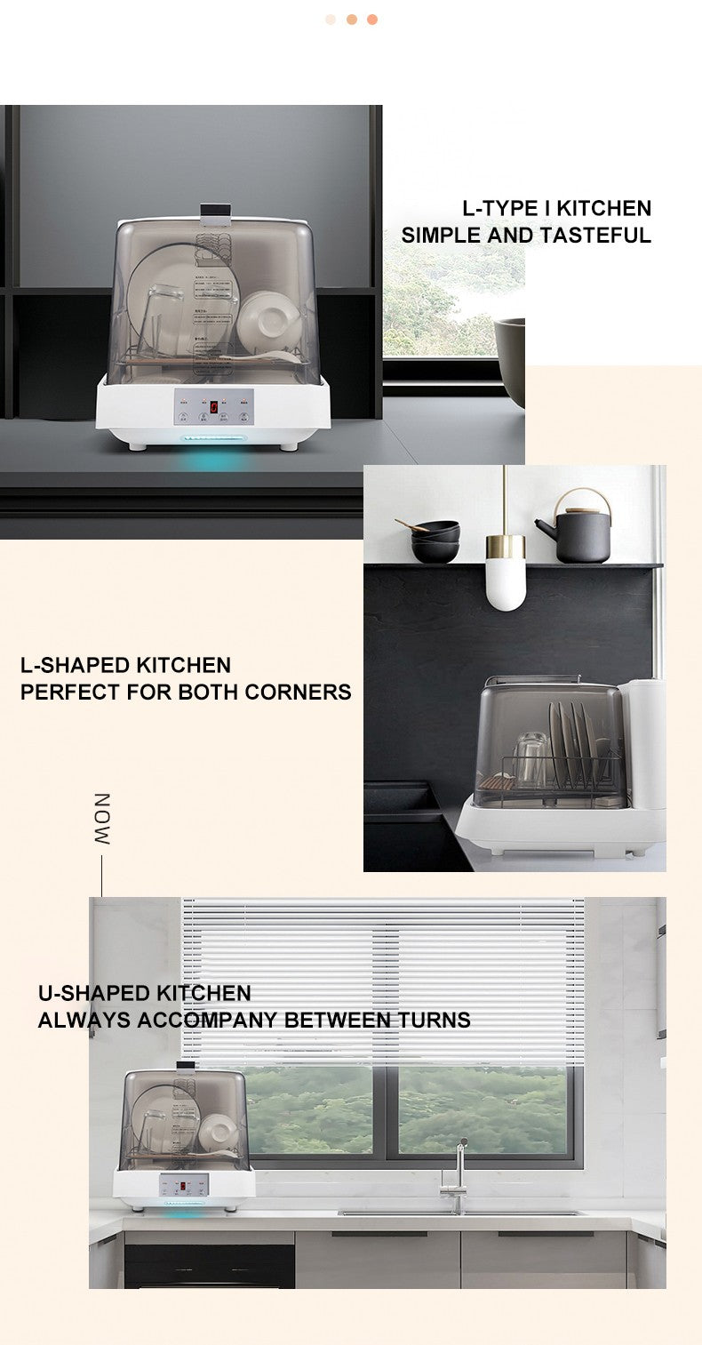 Automatic cleaning dishwasher, compact portable smart household dishwasher, independent installation, visual operation