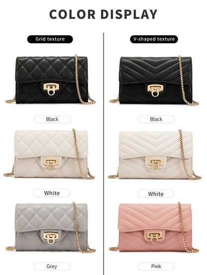 Stylish women's quilted handbag/wallet highquality PU leather crossbody bag casual portable versatile women's clutch