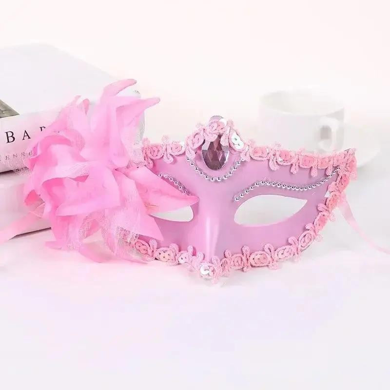 2026 Halloween Lace Half Face Mask Lily Flower Sexy Princess Cosplay Mask Party Dress Up Wearing Accessories
