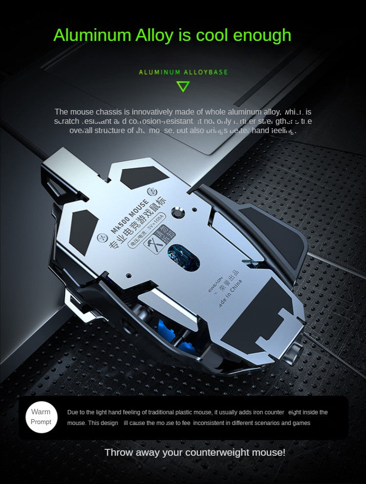 Hot Selling Mechanical Wired Gaming Mouse 9 Keys Macro Definition 12800DPI RGB Backlit Gaming Computer Mouse for Laptop Desktop