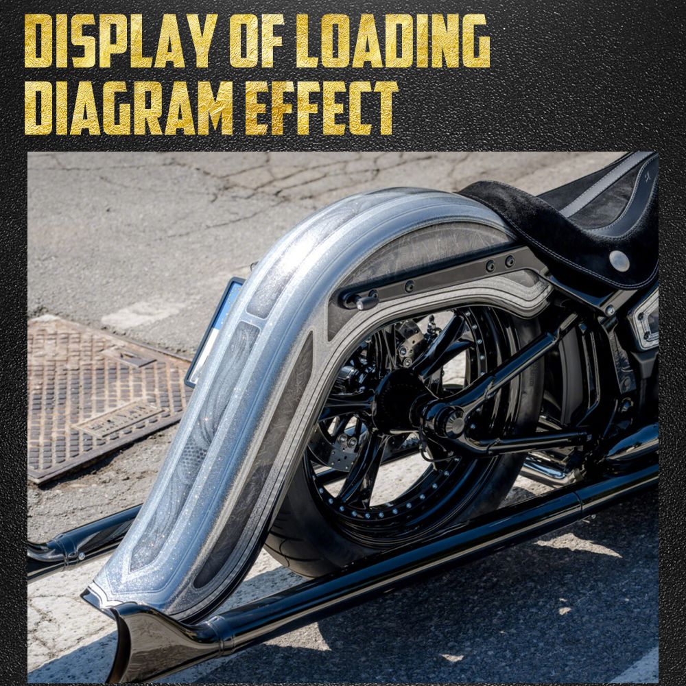 Capa de para-lama traseiro estendido de 6" para motocicleta Harley Softail 1986-2017 Fat Boy Breakout Low Rider FLFB FXLR FLDE FLSB