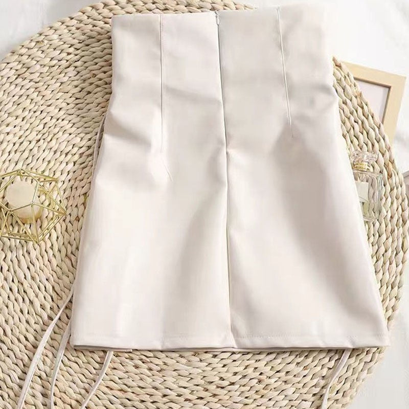 Black Leather Mini Skirts Women Gothic High Waist Slim Fit Lace Up Pencil Skirt Female Sexy Club Back Zipper Split Bag Hip Skirt