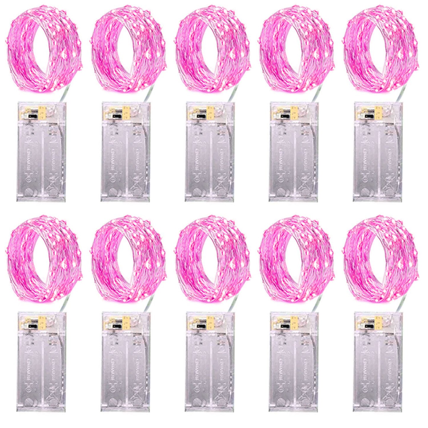 10pcs 2m 3M 5M 50led Copper Wire LED String lights Holiday lighting Fairy Garland For Christmas Tree Wedding Party Decoration