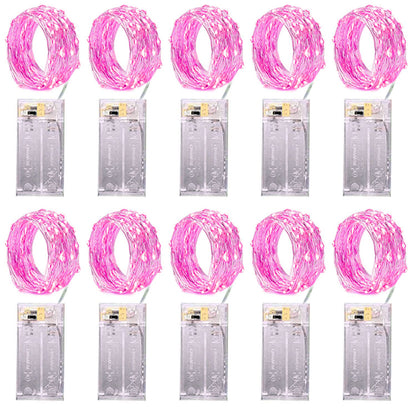 10pcs 2m 3M 5M 50led Copper Wire LED String lights Holiday lighting Fairy Garland For Christmas Tree Wedding Party Decoration