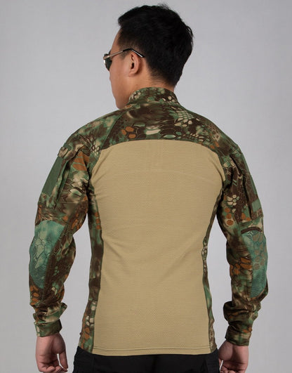 Men Outdoor New Tactical Camo Frog Shirts Wear Resistant Scratchproof Breathable T-shirt Climbing Combat Hunting Men Shirt