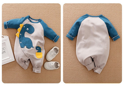 Dinosaur Printed Clothes Spring and Autumn Baby Boys Girls Clothing Cartoon 0-18 months Newborn Baby Newborn Long Sleeve Print