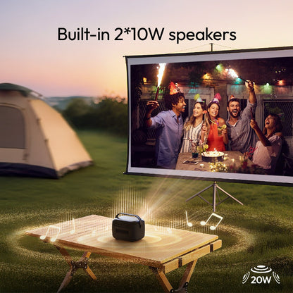 Mini Projetor BYINTEK R20 Max 4K DLP Smart WiFi Android 11.0 LED 1080P Projetores de Cinema em Casa ao Ar Livre Com Bateria de 15600mAh