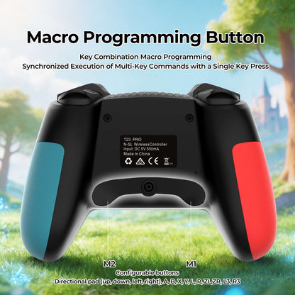 Wireless Buletooth Game Controller For Nintendo Switch/OLED/Lite, Switch Pro Gamepad with Turbo 6-Axis Gyro Dual Vibration