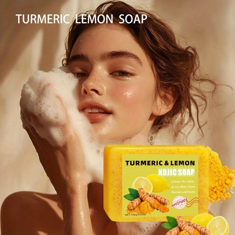 Sabonete amarelo de limão e gengibre e sabonete de ácido cítrico, adequados para banhar o corpo todo, hidratando e limpando profundamente