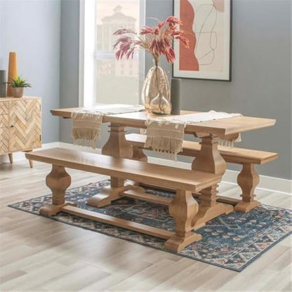 Rustic Honey Brown Wooden Dining Table