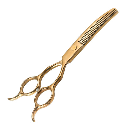 Tesoura Curva Dupla para Tosar Pelo de Cão Tesoura Profissional para Tosa de Cães Tesoura Curva para Desbaste de Pelo de Animais de Estimação