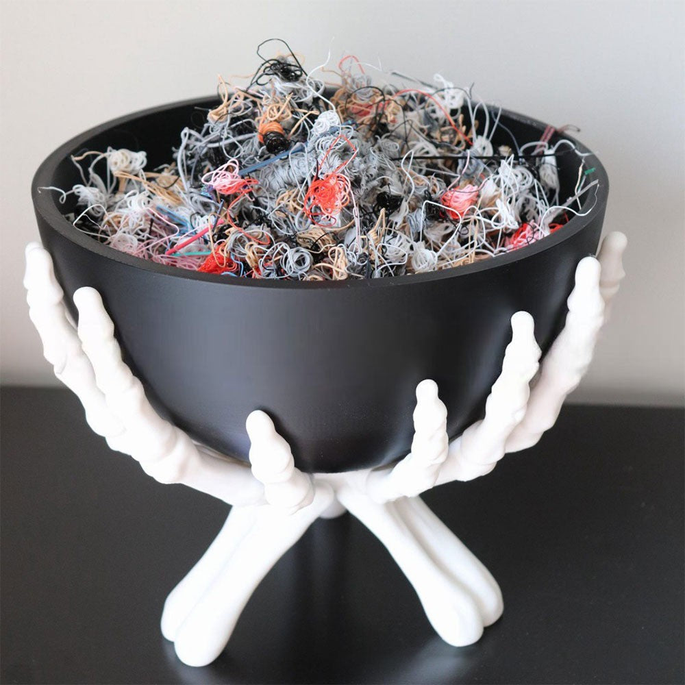 Halloween Candy Bowl Gothic Skeleton Hands Candy Storage Holder Multifunctional Halloween Organizer Holder Scary Home Decoration