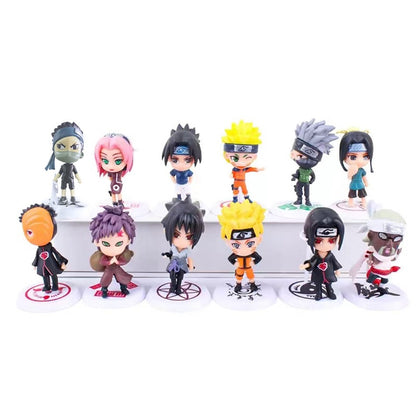 6 Peças/Lote NARUTO Sasuke Gaara Uchiha Madara Boneco 7-8cm 2 Estilos Base de Personalidade Miniaturas de Brinquedo de Presente