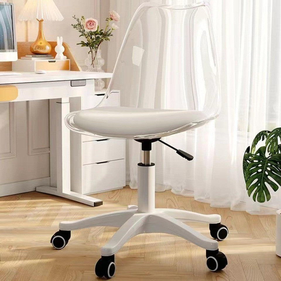Rotating Computer Chair Dressing Transparent Plastics Elevated Move Rotating Chair Writing Desk Home Bedroom Desk Office Chair