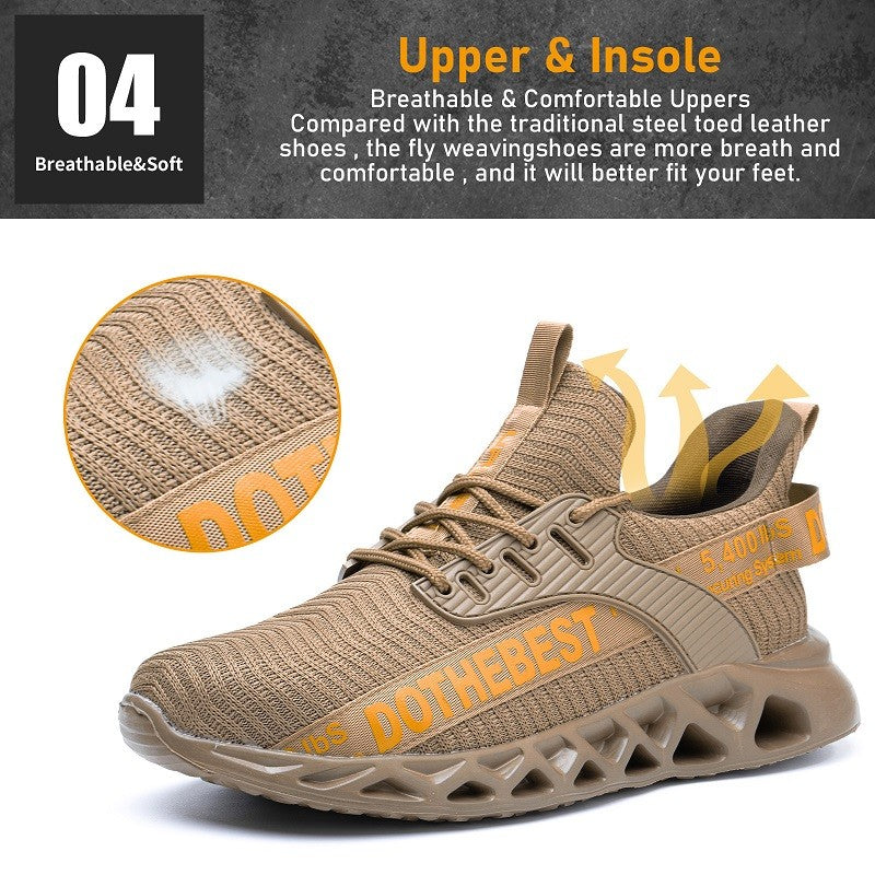 Sapatos de Segurança Bico de Aço Masculino Feminino Tênis de Trabalho Leves Sapatos de Trabalho à Prova de Furos Botas de Trabalho de Segurança Unissex para Construção