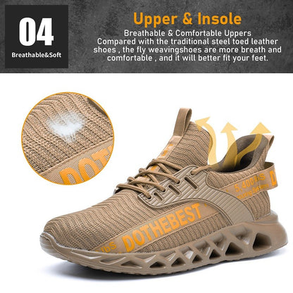 Sapatos de Segurança Bico de Aço Masculino Feminino Tênis de Trabalho Leves Sapatos de Trabalho à Prova de Furos Botas de Trabalho de Segurança Unissex para Construção
