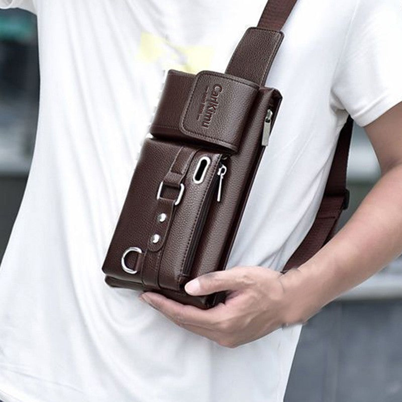 WEIXIER brand unisex single shoulder multifunctional sports running large capacity waist men's chest bag casual crossbody wallet