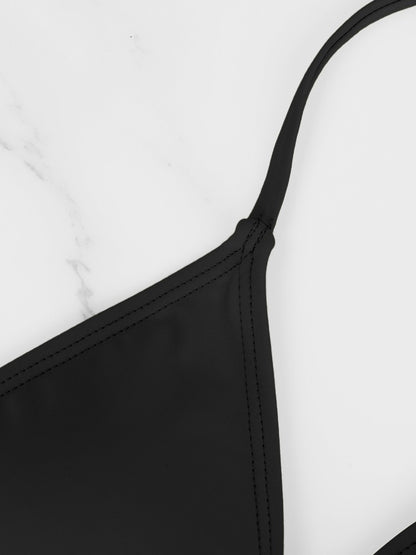 1Pc Women's Sexy Bikini Top Bra Swimsuit Summer Beach Style Solid Color Hanging Neck Bareback Strap Bikini Swimsuit Bra Swimsuit