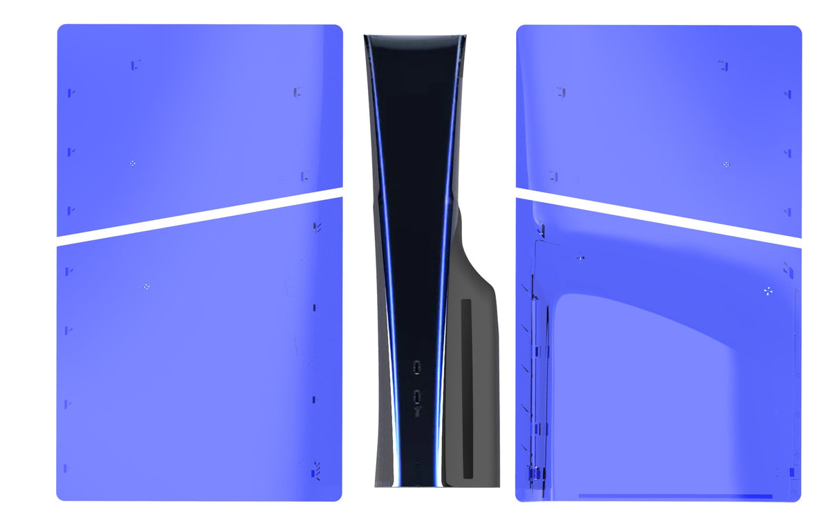 Yoteen Transparent Case for PS5 Slim Replacement Shell DIY Faceplate Clear Blue for PS5 Slim Disc & Digital Edition