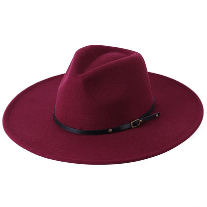Wool Warm Wide Brim Fedora Hats Women Solid Color Top Jazz Felt Hat For Men Panama Gamble Yellow Hats