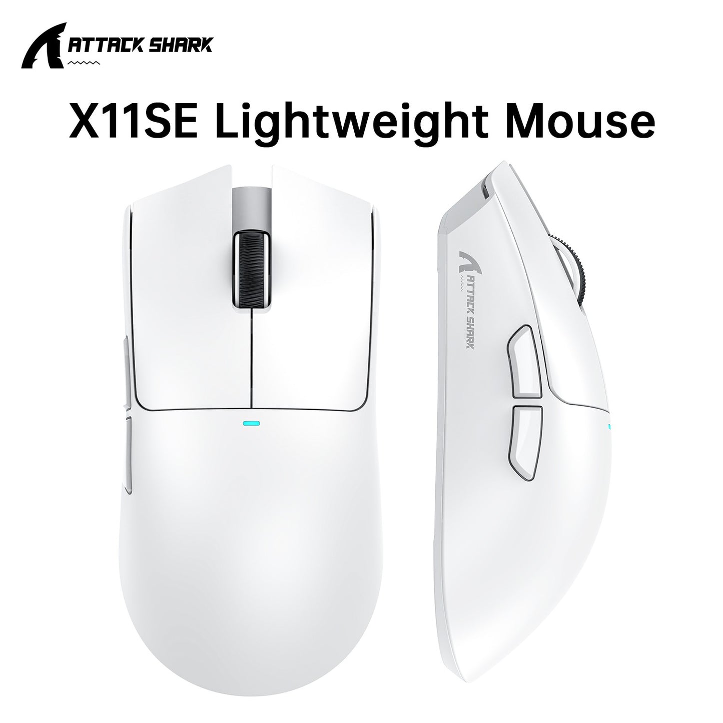 X11 ATTACK SHARK X11SE Mouse Gamer Sem Fio 22000 DPI, Sensor PixArt PAW3311, BT/2.4G/Com Fio, 59g Leve, 2000W Cliques