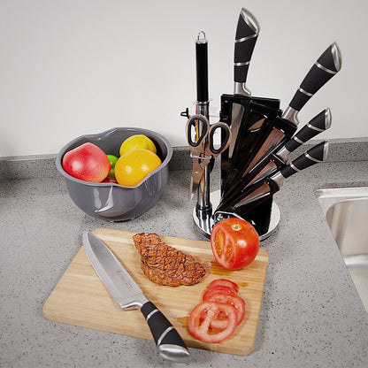 Conjunto de Facas de Cozinha de Aço Inoxidável ZENG Afiadas Revestidas Antiaderentes Facas de Chef com Amolador para Cortar Fatiar Picar e Trocear