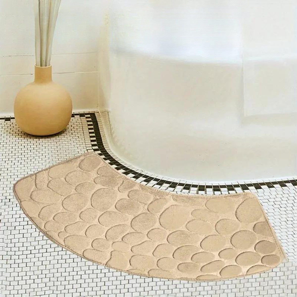 Tapete de banheiro curvo espessado para chuveiro, tapete absorvente para porta, tapete antiderrapante para vaso sanitário, tapete de entrada resistente à sujeira