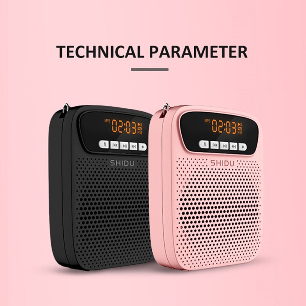 SHIDU 15W Rechargeable Portable Bluetooth Voice Amplifier for Teacher Wired Microphone FM Radio AUX Audio Recording Speaker S278