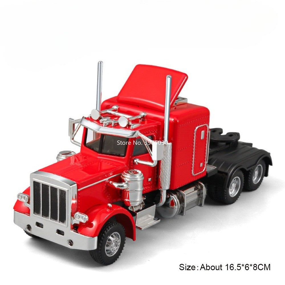 1:50 Modelos de Caminhões Pesados de Liga Leve Veículos de Contêiner Brinquedos Carro de Transporte em Miniatura com Luz e Música Pneus de Borracha Presentes para Crianças
