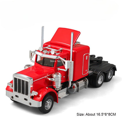 1:50 Modelos de Caminhões Pesados de Liga Leve Veículos de Contêiner Brinquedos Carro de Transporte em Miniatura com Luz e Música Pneus de Borracha Presentes para Crianças