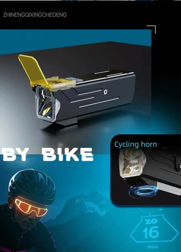 BUCKLOS 4000mAh Bicycle Lights Front with Horn Aluminium Alloy Bike Haedlight Type-C Charging Bike lights Bicycle Accessories