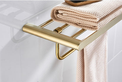 VGX Gold Bathroom Towel Holder Stainless Steel Towel Rack Folding Movable Bath Towel Bar Bathroom Hardware Accessories Grey