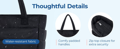 BAGSMART Tote Bag Puffy Padded Women's Bags Leisure Commuting Handbag Large Capacity Mommy Go Out Storage Organizer