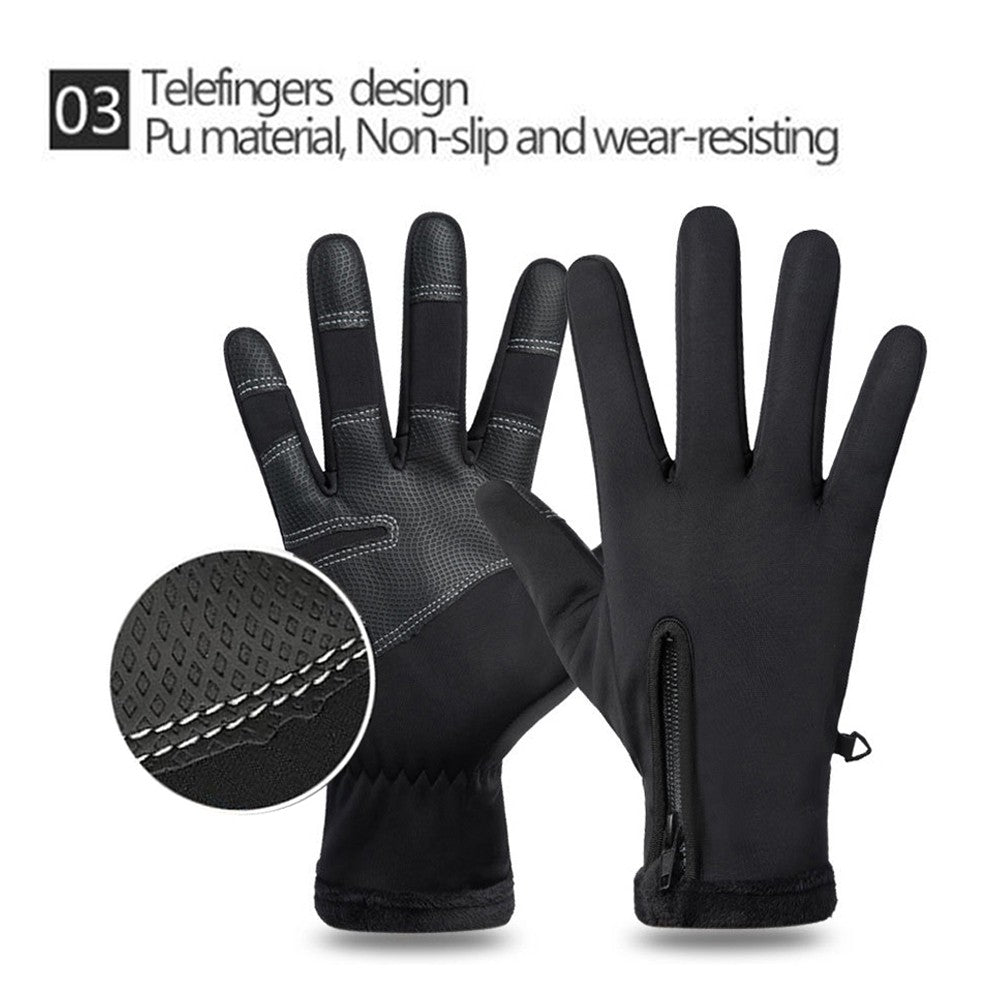 Luvas de Motocicleta de Inverno Térmicas Forradas com Lã Luvas Militares de Dedo Completo à Prova de Frio Inverno Impermeáveis para Pilotagem