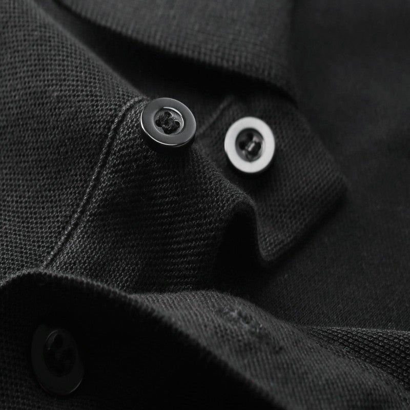 Cotton long sleeved polo shirt, men's and women's breathable spring and autumn T-shirt, printed logo embroidery workwear