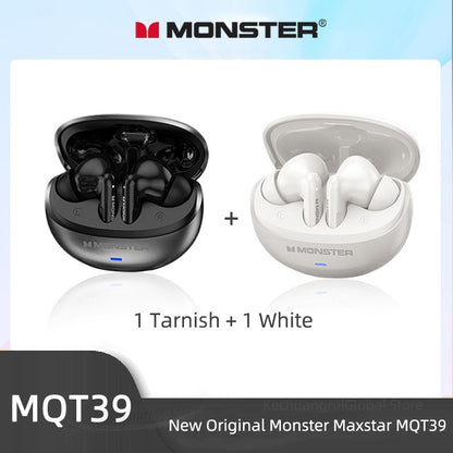 Monster MQT39 Wireless Bluetooth 6.0 Earphones TWS Hifi Stereo Wireless Headphones Gamer Headset Noise Reduction Sports Earbuds