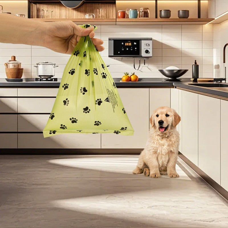 Biodegradable Pet Waste Bags  - Extra Thick Poop Bags for Dogs & Cats, Portable Roll with Dispenser, Eco-Friendly & Lea
