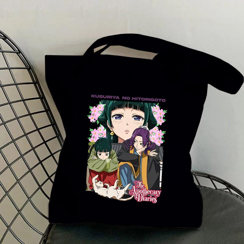 Hot Anime The Apothecary Diaries Printed Canvas Bag Messenger Bag Cute Fun Handbag Women Men Casual Tote Bag Gift
