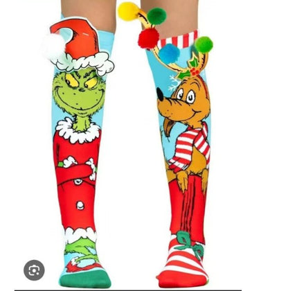 Presente de Natal Disney Menina Fofa Meia-Cano Médio Tridimensional Fashion Orelhas Artesanais Meias Artesanais Acessório Cosplay Mickey Minnie