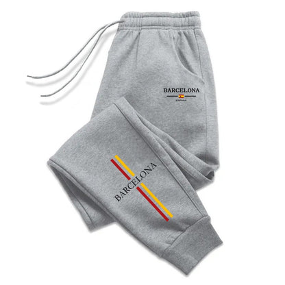 Calça masculina esportiva de corrida lenta, calça casual estampada da moda, calça esportiva de fitness