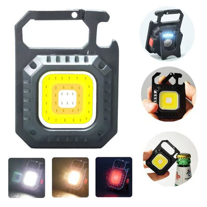 AmmToo Mini LED Flashlight Magnetic COB Outdoor Camping Pocket Work Light 800 Lumens USB Rechargeable 7 Modes Spotlights