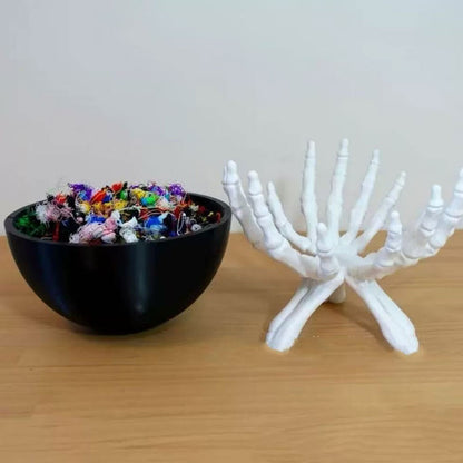 Halloween Candy Bowl Gothic Skeleton Hands Candy Storage Holder Multifunctional Halloween Organizer Holder Scary Home Decoration