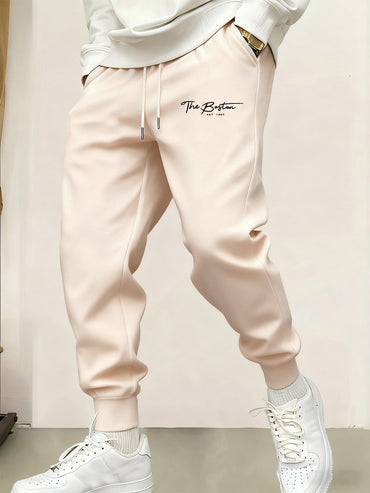The Boston Est 1997 Prints Men'S Casual Sweatpants Elastic Waist Basic Trousers Comfy Autumn Pant Jogging Street Long Pants